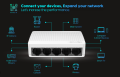 Tenda S105 Ethernet Switch,Mini 5 Port Desktop Ethernet Network Switch,10/100Mbps LAN Hub,Small and Smart,Plug and Play,Easy Setup. 