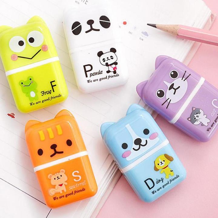 1 Pc Roller Eraser Cute Cartoon Rubber Kawaii Students Stationery Material Escolar Kids Gifts School Office Correction Supplies
