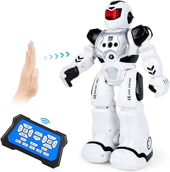 ARANEE RC Robot Toy for Kids, Intelligent Programmable Robot with Infrared Controller Toys, Dancing, Singing, Led Eyes, Gesture Sensing Robot for Kids (Black) UK IMPORT