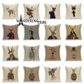 Nordic Elk Cushion Covers Rustic Pillow Finery Deer PillowCase Chair Large Linen Home Decor Animal Pillows Covers Case. 
