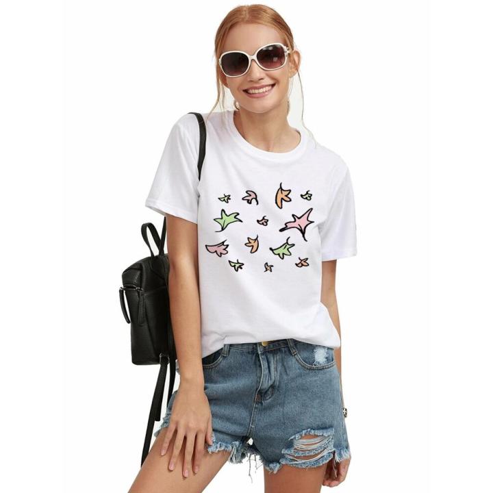 Heartstopper Leaves pattern print T Shirt 2022 Women Harajuku Casual Tees Shirts Aesthetic Nick and Charlie Romance Tshirts Tops