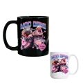 New Cute Moo Deng Mug 350ml Cartoon Hippo Pattern Coffee Cup Black White Ceramic Household Drinkware for Tea Milk. 