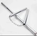 Karate Martial Art Safety Nunchakus Foldable Stick with Steel Chain Training Equipment. 