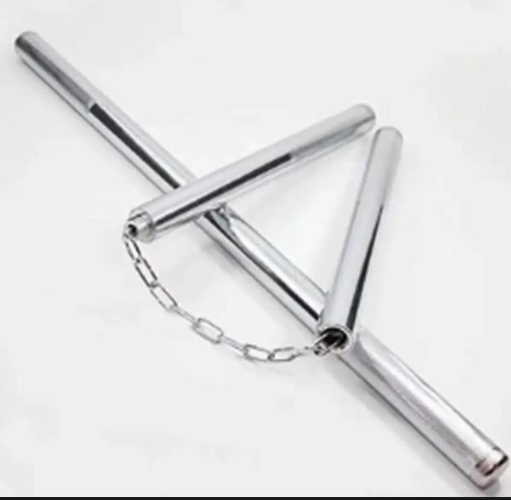 Karate Martial Art Safety Nunchakus Foldable Stick with Steel Chain Training Equipment
