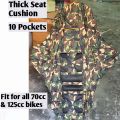 Stylish & Fancy Bike seat cover with extra thick foam cushion &  10 pockets for all 125cc cover,  all 70cc bike cover, honda  cover, suzuki cover, motorcycle cover bike accessories motorcycle accessories,  motor bike accessories bike decoration. 