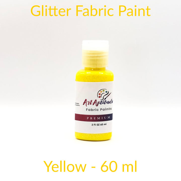 Glitter Fabric Paints art aptitude - 60 ml bottle gives glitter effect in fabric painting - Available in different glitter fabric colours for fabric art