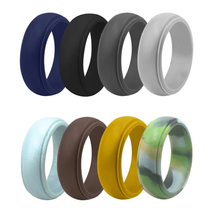 SC%20Wholesale%20Men%20Outdoor%20Sport%20Rings%20Step%20Edge%20Design%20Breathable%20Rubber%20Ring%202023%20Classic%208mm%20Arc%20Silicone%20Wedding%20Rings%20for%20Men%20-%20Image%204