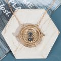Harry Potter Necklace Time Turner Necklace 3D Hourglass Necklace Rotating SPins. 