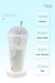 Straw Cup With Lid Color Change Coffee Cup Reusable Plastic Tumbler Drinks Mug Kitchen Dining Bar Drinkware. 