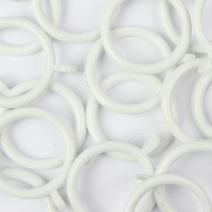 White Plastic Curtain Rings, 32mm plastic shower curtain hooks and rings, Plastic bathroom Curtain Pole Rod Rings Loop Hook