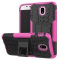 For Galaxy J7Pro J730 J7 2017 Case, 3 in 1 Tyre Grain Cobwebs Shock-proof Throw-proof Housing With Foldable Stand Holder TPU + PC Back Cover Case for Samsung Galaxy J7 Pro / J7 2017 / J730F. 