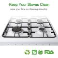 4-Pack Reusable Non-Stick Foil Gas Hob Range Stove Top Burner Protectors Liner Cover (0.2MM), Stove Burner Covers, Stovetop Protector,Gas Cooktop Clean Mat Pad, Easy to Clean(Silver). 