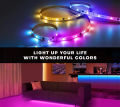 Dynamic Life RGB LED Strip Lights 15 Feet Self-Adhesive Waterproof Color Changing Remote Control Complete kit with 12V Adapter 2835. RGB Lights Strip for PC Gaming, Bedroom, Kitchen, and Home Decoration. 