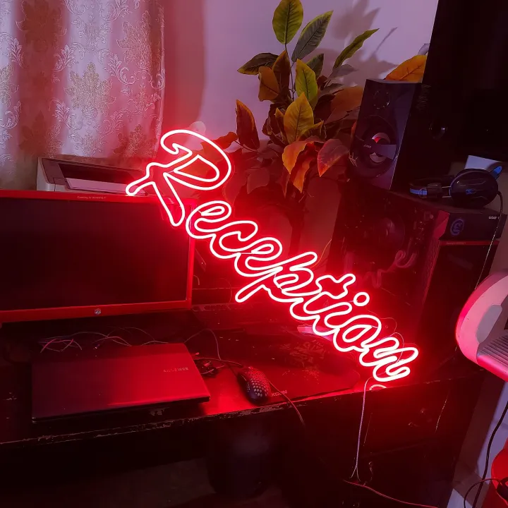 Reception Neom Sign Neon Light Reception sign board for your office or business Reception ...