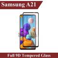 Samsung Galaxy A21 Full Black 9D|5D|6D|10D|11D|21D Tempered Glass Screen Protector Full Glue Edge To Edge For Samsung Galaxy A21. 