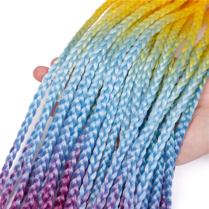 Twist Braid Hair Tie Trendy Grungy Dirty Ponytail Wig Colorful Little Braided Ponytail for Party Costume Cosplay Festival Daily Wear
