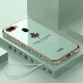 For OPPO F9 / OPPO F9 Pro Cover + Wrist Strap Fashion Shiny Maple leaf Plating Square Bumper Phone Case Soft TPU Silicone Shockproof Protective Back Cover. 