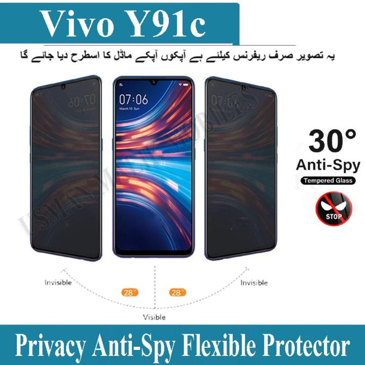 Vivo Y91c Privacy Tempered Glass (No Black Border) Anti Spy Flexible Screen Protector