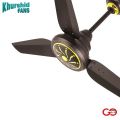 Khurshid Fan AC DC Icon Black Fancy Ceiling Fan - Inverter Hybrid with Remote Control Copper Winding - 56 Inches Blade Size. 