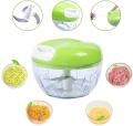 Manual Garlic Chopper Grinder with Peeler Hand Pull Food Slicer 3 Blades Cutting Mix for Fruit, Vegetable, Onion,Tomato. 