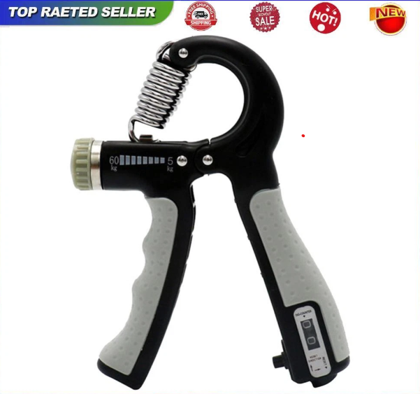 HISTRO 5-60 kg Plastic Hand Grip Strengthener – Adjustable Grip Strength Trainer with Stainless Steel Spring for Strong Wrists, Fingers, Forearm, Hands and Rehabilitation Exercise  Hand Gripper Adjustable Resistance Automatic Counting Non-Slip Hand Grip