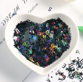 2 grm Holo Sequins Glitter Nail Art / Epoxy Fillings DIY Resin Mixed Size Letter Design Shape Flakes Tips Manicure black 3d Nail Accessories. 