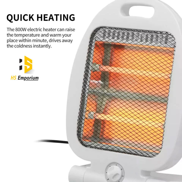 Electric Room Heater 2 Halogen Heating Rods with Safety Tip Over ...