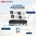 Hikvision 4 cameras complete package | 4 camera 1080P | 1 POE NVR 4Ch  | 1 HDD 1TB |  CCTV cameras package. 