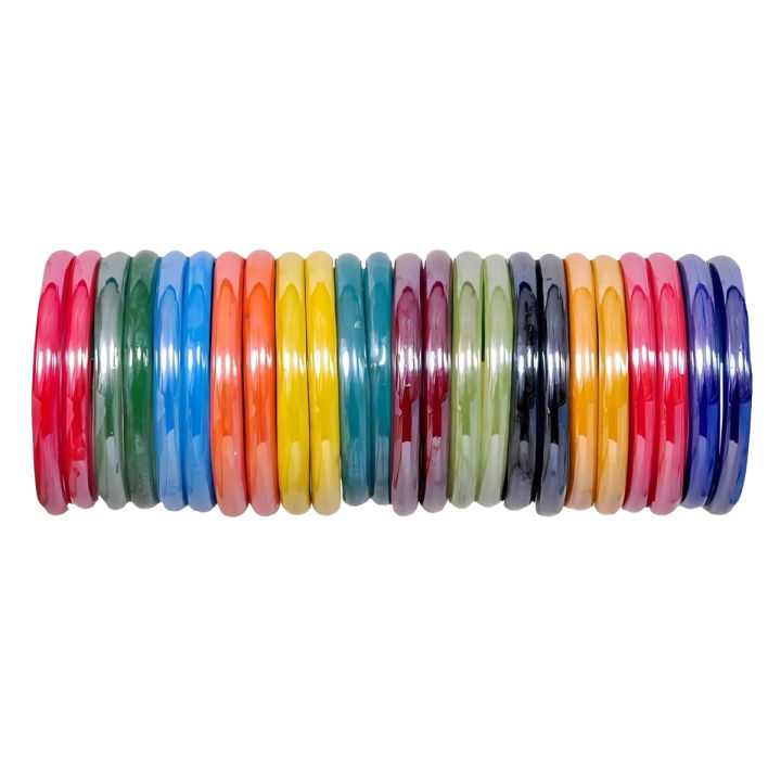 24/12Pcs Colorful Glass Bangle Set, Traditional Marble Karhy Set, Colorful Round Bangles for girls.