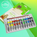 InstaOrder - 12 Pcs Acrylic Color Paint Set - 12x12ml Each Tube For Art, Craft, Calligraphy And Canvas - KeepSmiling. 