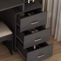 Vanity Table Set with Light Mirror, Makeup Dresser with 3 Drawers – Elegant Bedroom Furniture, Wooden Design, and Square Dressing Table for a Stylish and Functional Upgrade. 