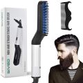 Electric Beard Straightener for Men Multifunctional Ionic Beard Straightening Hair Style Electric Hot Comb - Blue Ceramic Ionic Heating Control - Portable Brush with Anti-Scald Feature. 
