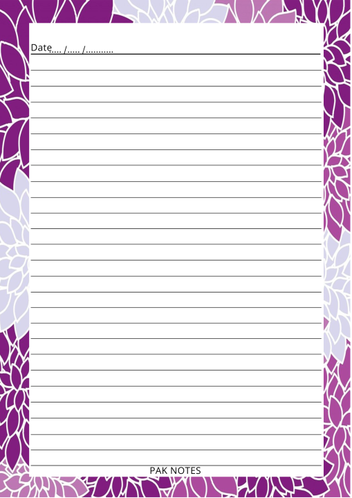 Colour Border Assignment Sheets With Unique And Different Designs A4 70GSM Paper 49 Sheets &gt; Narrow
