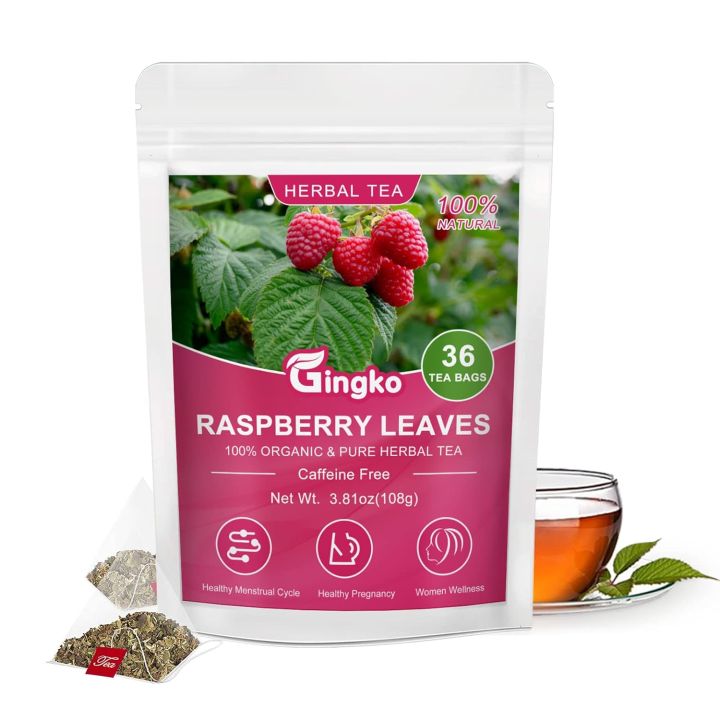 Organics Red Raspberry Leaf Tea – Premium Raspberry Herbal Tea, Raspberry Herb - Healthy Cycle Tea for Women, Hormone Balance Tea, Supports the Female System | Raw, Vegan, Non-GMO & Gluten Free | (36 Teabags)