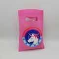 UNICORN THEME PINK FABRIC BAGS PACK OF 10 GOODIES BAGS. 