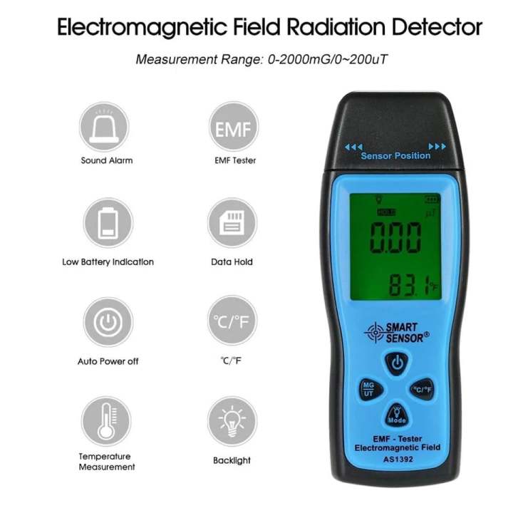 EMF Meter SMART SENSOR Handheld Mini Digital LCD EMF Tester ...