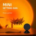 Mini USB Sunset Lamp Led Projector Night Light 16 Colors Switch Rainbow Atmosphere Home Bedroom Background Wall Decoration Gift. 