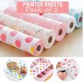 (Pack of 1 Roll) -  Waterproof Printed Table Cover Kitchen Table Cloth Cabinet Sheet Kitchen Cabinet Sheets Waterproof Printed Fridge Mats Refrigerator Liners Washable Cabinet Pad - Random color. 