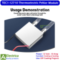 TEC1-12710 Thermoelectric Peltier Module 12V-10A 12710 High Power Thermoelectric Cooling Plate for DIY Projects by Electrica. 