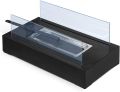 Firefriend DF6500 Biofireplace with Stainless Steel Burner,Glass Panels,Flame Extinguisher,Rectangular,Bioethanol Black. 