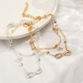 【Big-Sales】 Beach Anklets for Women Ladies Stainless Steel Link Foot Jewellery Pearl Pendant Ankle Bracelet Two Layers Chain Heart Style Pendant Foot Chain Fashion Tassel Foot Link.