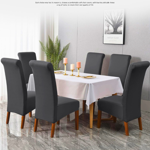 Fitted Chair Cover Pack of 2 4 6 8 10 12 PCs - Slipcovers For Dining Chair and Premium Quality Room Chair Covers - Elastic Fitted Jersey Chair Cover Set of 2Pcs to 12Pcs Solid Colors - Comfortable Dinner and Dining Room 4Pcs 6Pcs 8Pcs Set of Elastic Chair