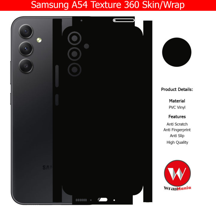 Samsung Galaxy A54 Skin/Wrap 360 Protection Sheet/ Carbon fiber/ Matte/ Transparent/ Lamination Back And Sides Included Camera Skin