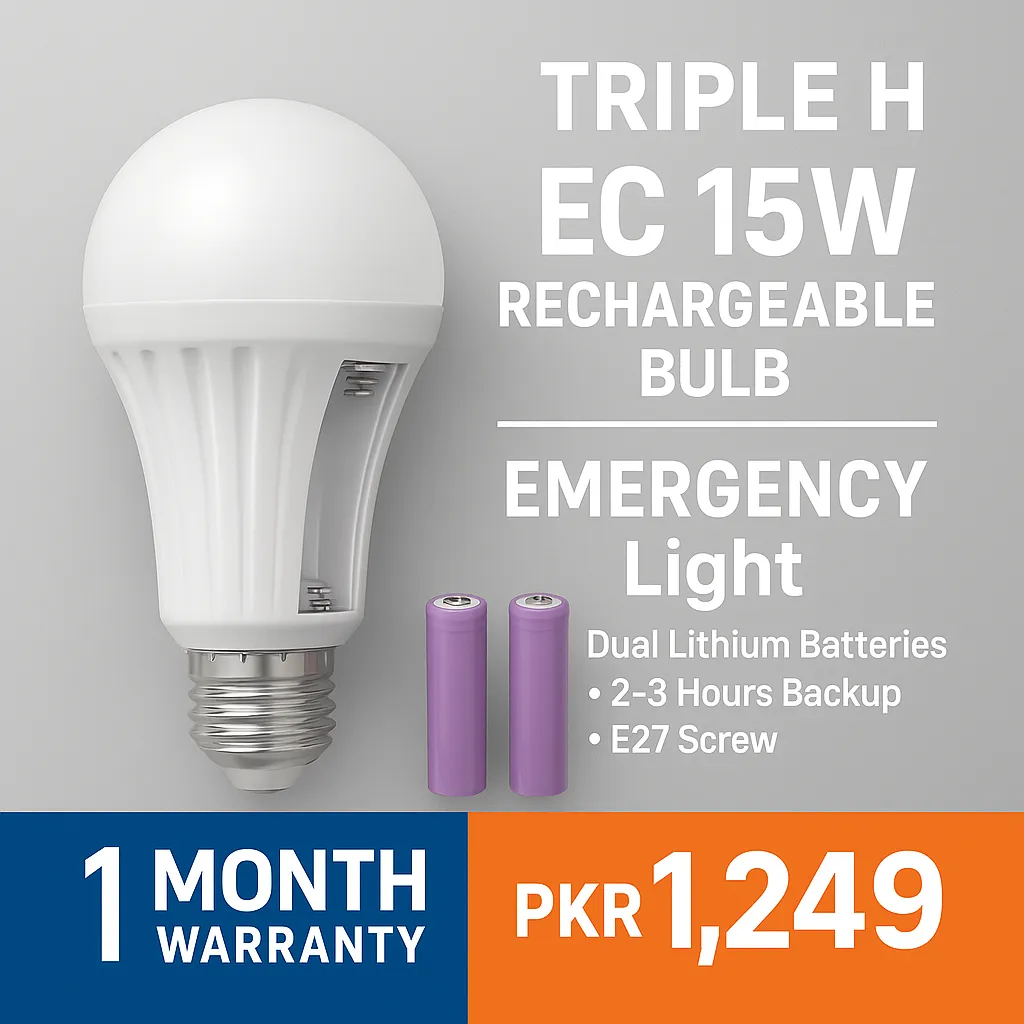 Triple H EC 15W Rechargeable Emergency Bulb
