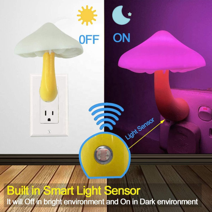 Top Quality! Light Control Night Light LED Sensor Lamp Mini Square EU US Plug Nightlight Kids Living Room Bedroom Corridor Lighting Lamp