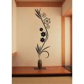 Jade Gallery -  24 X 8 Inches- Flowers floral vase style Wall Decal Sticker Vinyl Decor Decoration Stickers For living room bedroom kitchen , home,  office-  Black color. 
