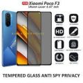 For POCO F3 Anti-Spy Tempered Glass 9H Hardness Tempered Glass Dark Film Privacy Screen Protector. 