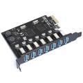 USB 3.0 PCI Express Adapter PCI E to 7 Ports USB 3 Expansion Adapter Card USB3 PCIe PCI-E X1 Controller Converter(VIA). 
