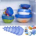 6Pcs Universal Food Cover Silicone Stretchable Lids For Cookware Reusable Stretch Lids organizer covers for pots bowls cups glass fruits. 