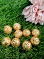 20 pcs Decorative Gold Metal Bead for Thread Tassel Embellishment | Hollow Ball Beads Diy Beads for Jewelry Making. 